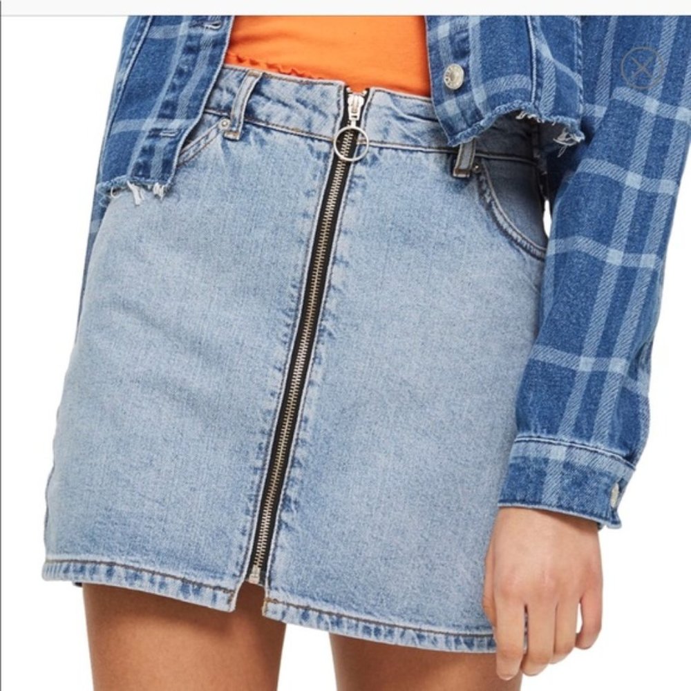 Topshop Zip Front Skirt